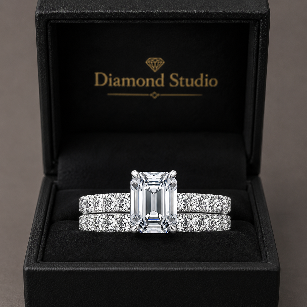 1.95 CT Anthology Lab-Grown Diamond 2PCS Bridal Set in 14K White Gold – French Pavé Wedding Ring Design
