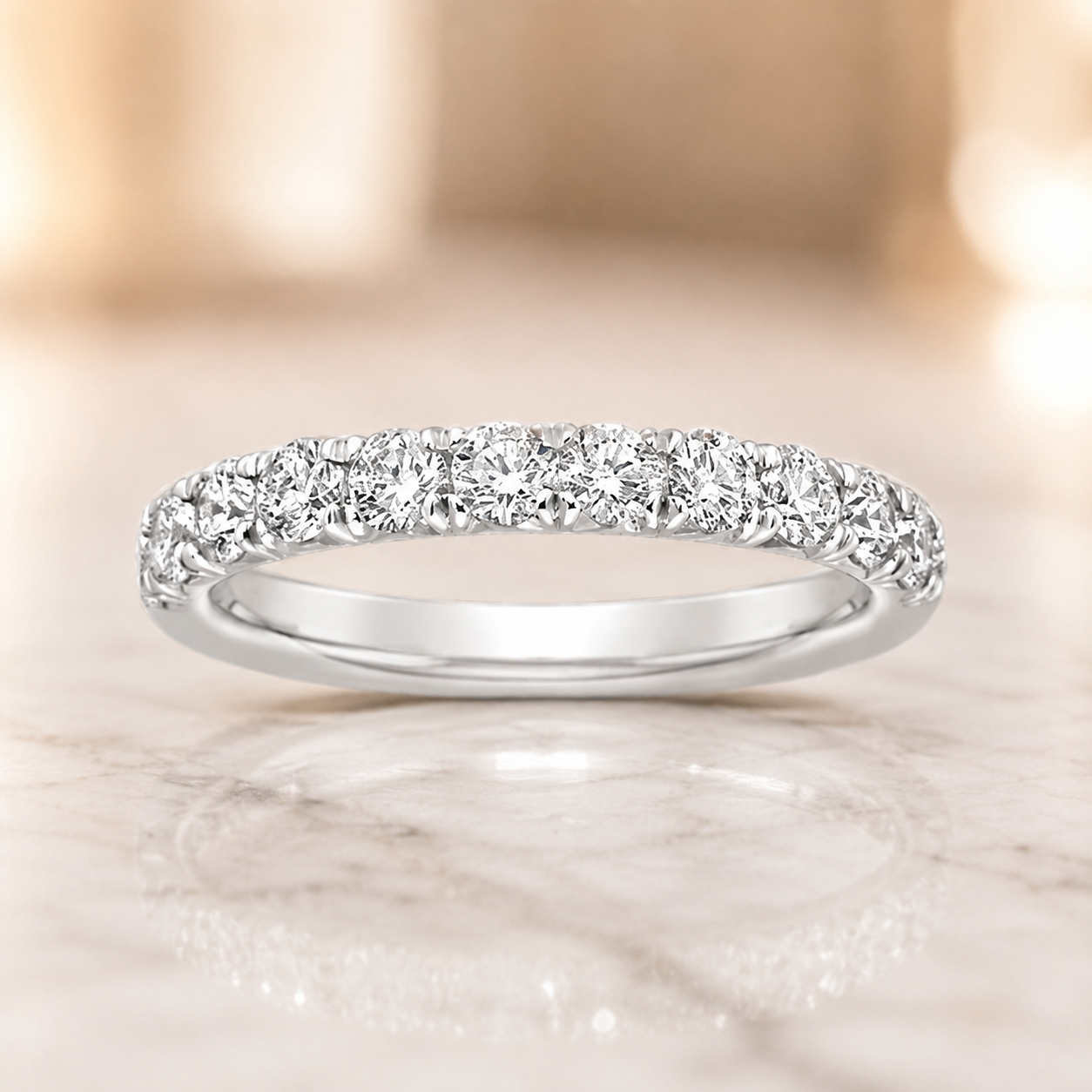 1.95 CT Anthology Lab-Grown Diamond 2PCS Bridal Set in 14K White Gold – French Pavé Wedding Ring Design