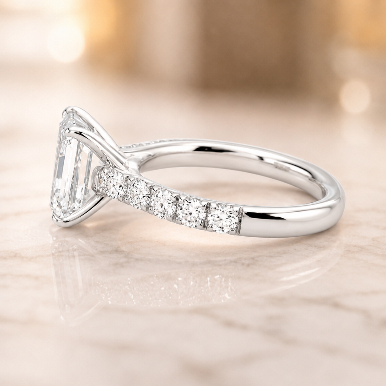 1.95 CT Anthology Lab-Grown Diamond 2PCS Bridal Set in 14K White Gold – French Pavé Wedding Ring Design