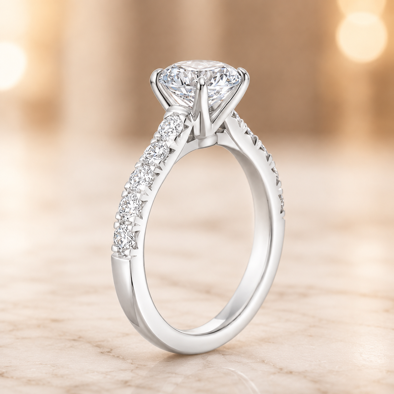 1.95 CT Anthology Lab-Grown Diamond 2PCS Bridal Set in 14K White Gold – French Pavé Wedding Ring Design