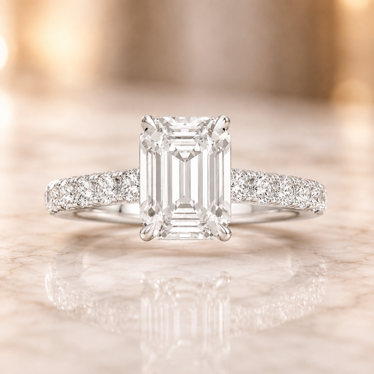 1.95 CT Anthology Lab-Grown Diamond 2PCS Bridal Set in 14K White Gold – French Pavé Wedding Ring Design