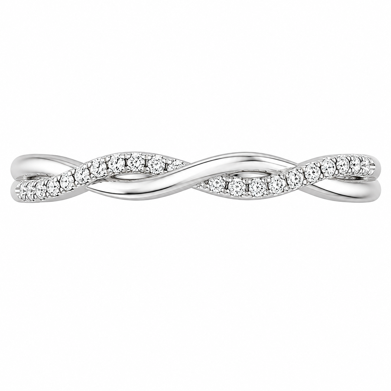 2.50 CT Petite Twisted Vine Lab-Grown Diamond 2PCS Bridal Set in 14K White Gold – Nature Inspired Matching Wedding Ring Design