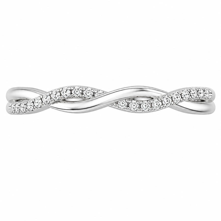 2.50 CT Petite Twisted Vine Lab-Grown Diamond 2PCS Bridal Set in 14K White Gold – Nature Inspired Matching Wedding Ring Design