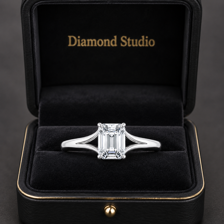 1.75 CT Reverie Lab-Grown Diamond 2PCS Bridal Set in 14K Yellow Gold – Contemporary Ribbon Solitaire Wedding Design