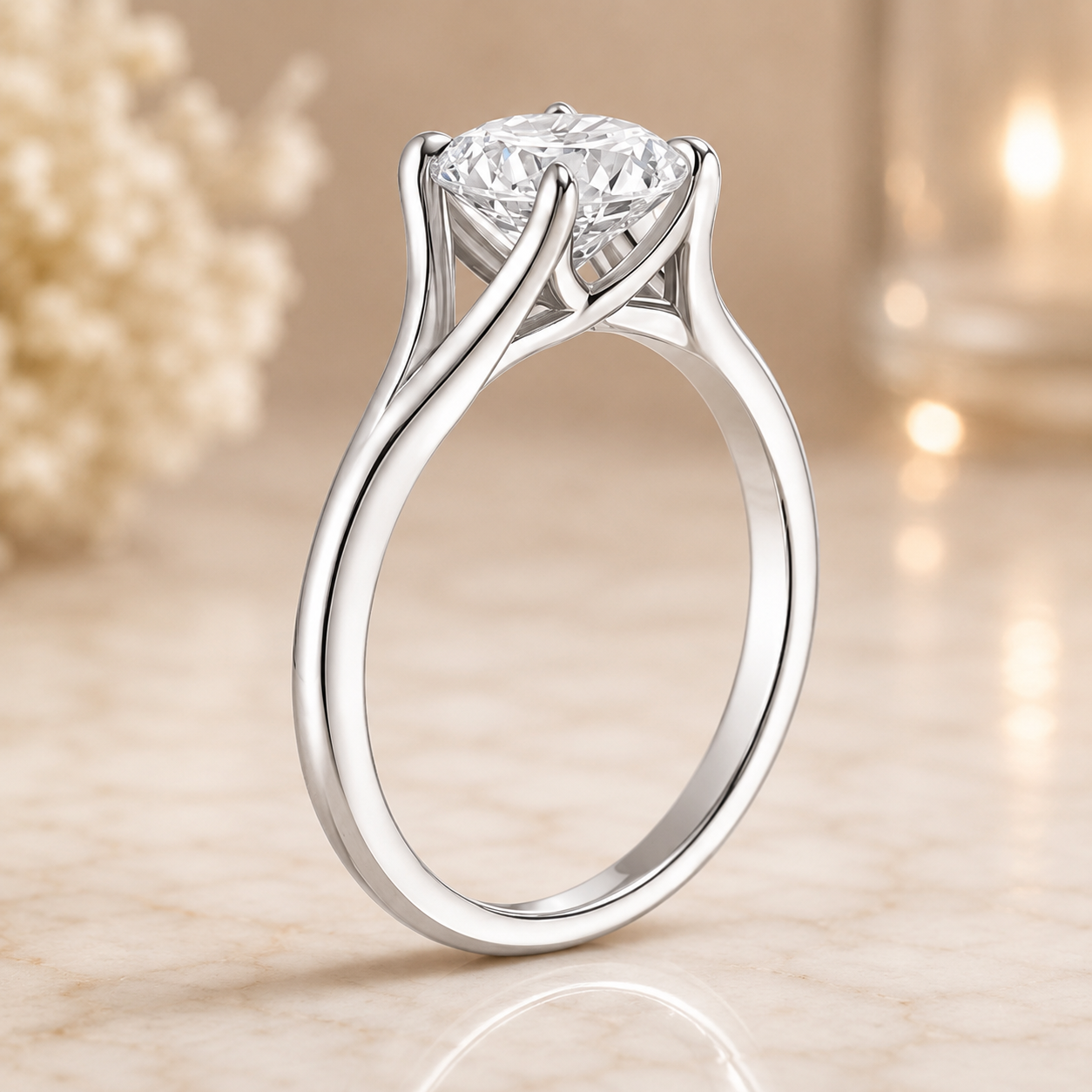 1.75 CT Reverie Lab-Grown Diamond 2PCS Bridal Set in 14K Yellow Gold – Contemporary Ribbon Solitaire Wedding Design