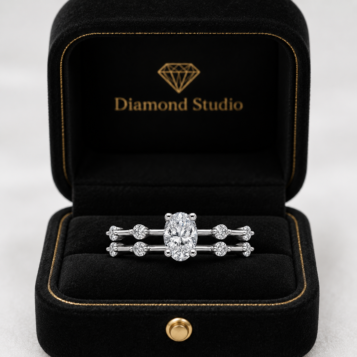 2.00 CT Aimee Lab-Grown Diamond 2PCS Bridal Set in 14K Yellow Gold – Ultra-Thin Modern Wedding Ring Design