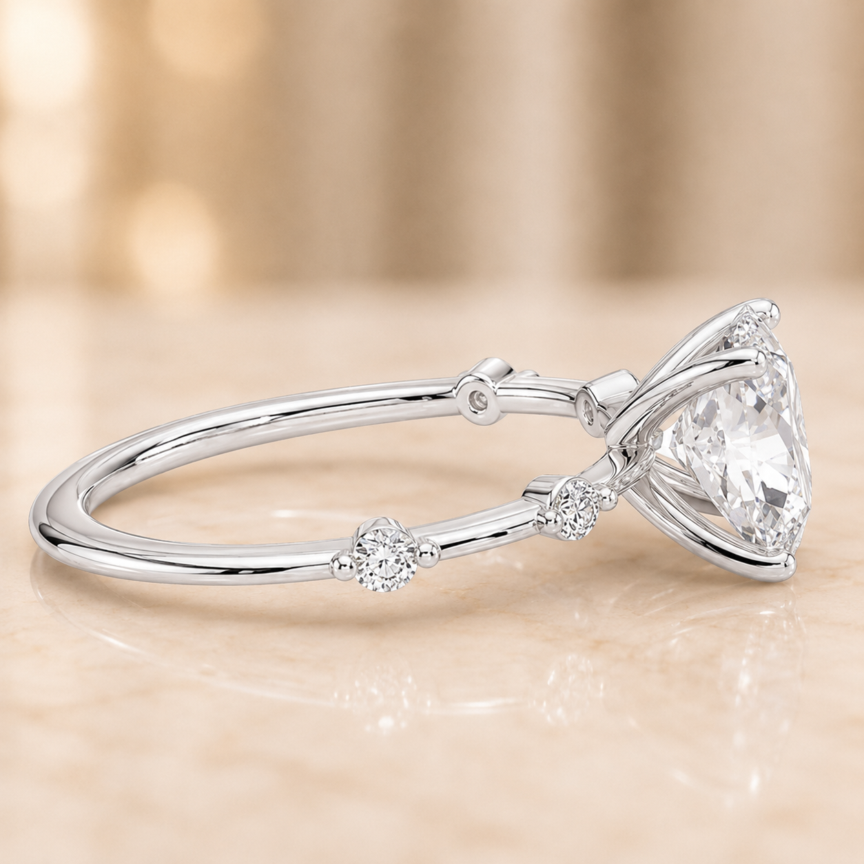 2.00 CT Aimee Lab-Grown Diamond 2PCS Bridal Set in 14K Yellow Gold – Ultra-Thin Modern Wedding Ring Design