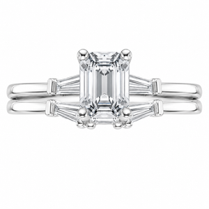 2.30 CT Tapered Baguette Lab-Grown Diamond 2PCS Bridal Set in 14K White Gold – Bar-Set Elegant Wedding Ring Design