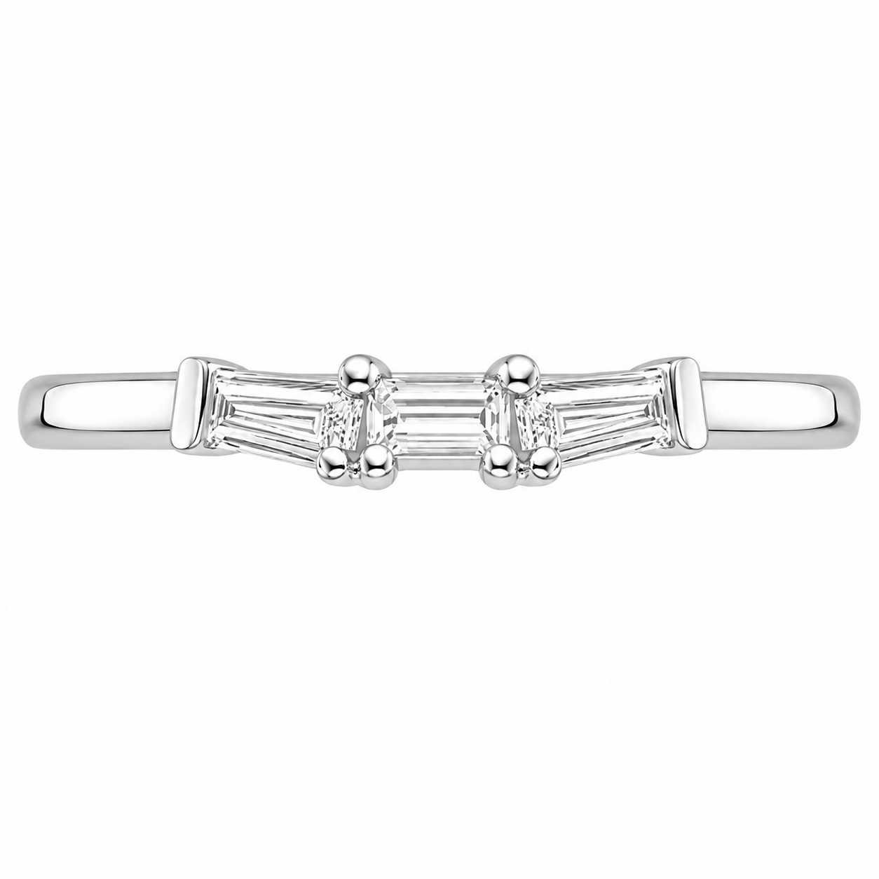 2.30 CT Tapered Baguette Lab-Grown Diamond 2PCS Bridal Set in 14K White Gold – Bar-Set Elegant Wedding Ring Design