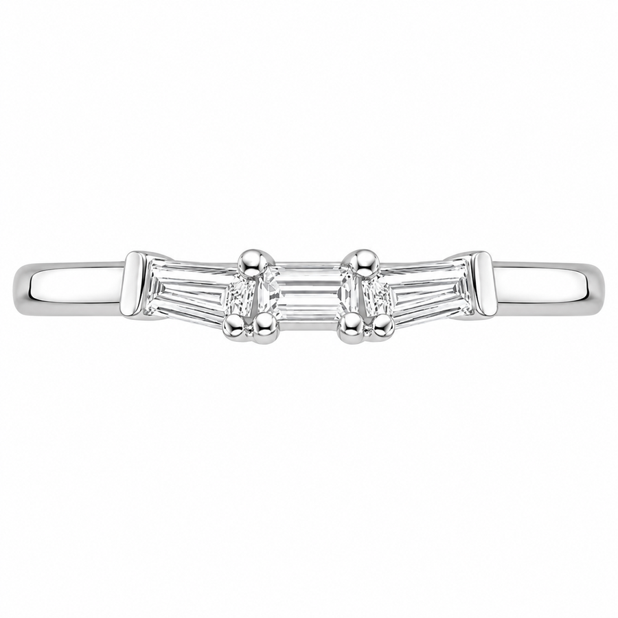 2.30 CT Tapered Baguette Lab-Grown Diamond 2PCS Bridal Set in 14K White Gold – Bar-Set Elegant Wedding Ring Design