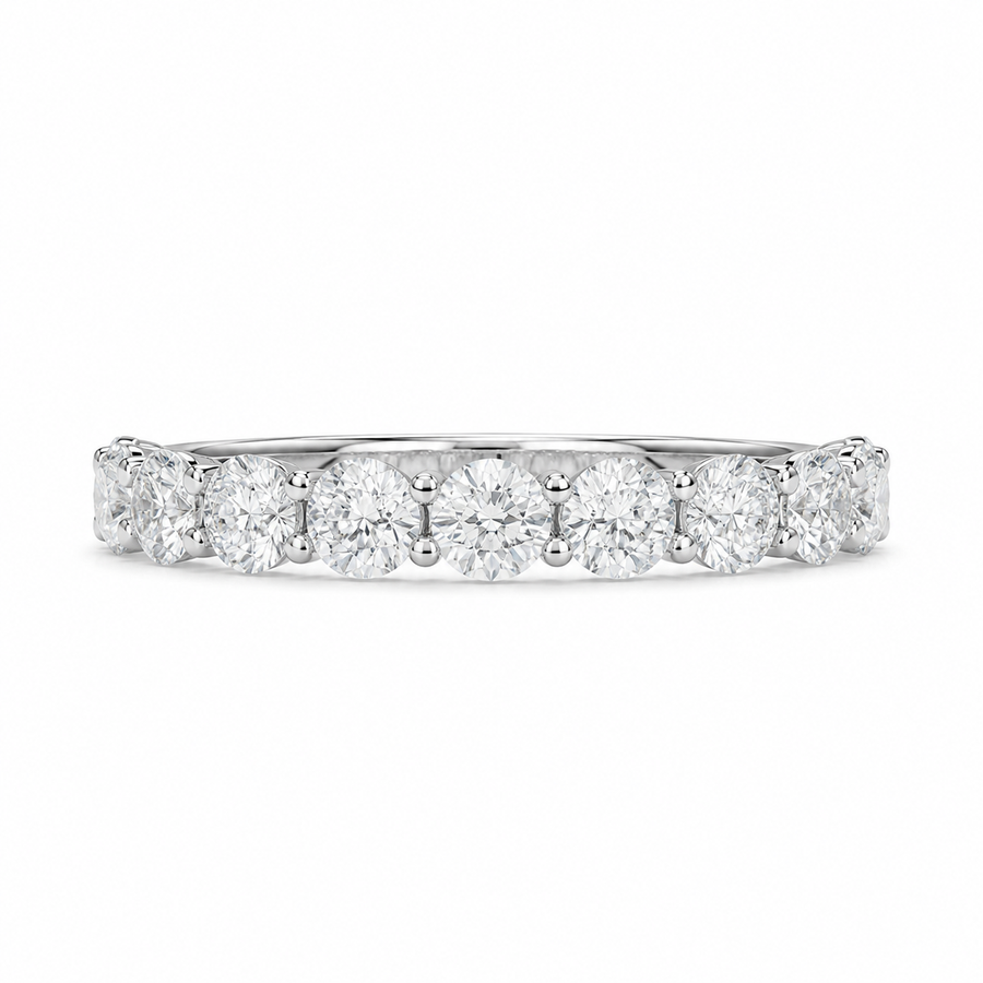 14K White Gold Lab-Grown Diamond Wedding Band (1.25 CTW – D–F / VS1–VS2)