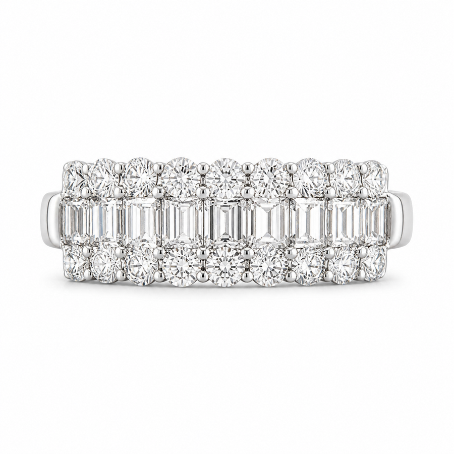 14K White Gold Lab-Grown Diamond Eternity Wedding Band Ring (1.55 CTW – D–F / VS1–VS2)