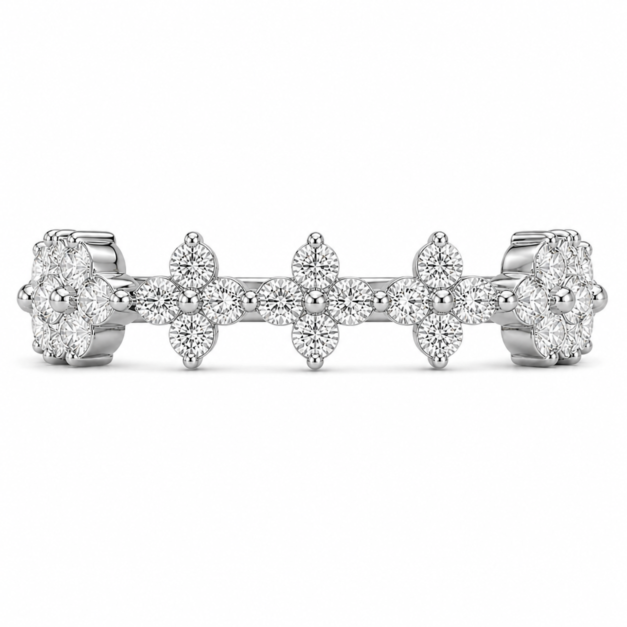 14K White Gold Lab-Grown Diamond Cluster Fashion Ring (1.00 CTW â€“ Dâ€“F / VS1â€“VS2) from Diamond Studio