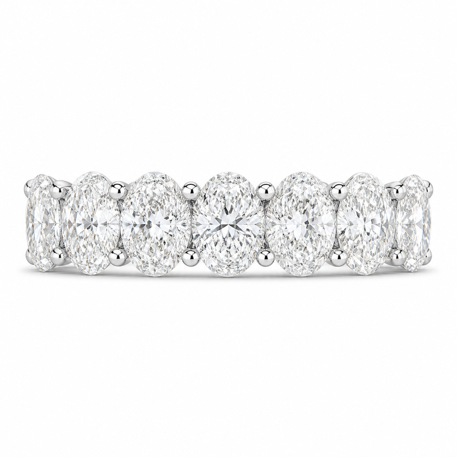 14K White Gold Lab-Grown Diamond Eternity Wedding Band Ring (2.65 CTW – D–F / VS1–VS2)
