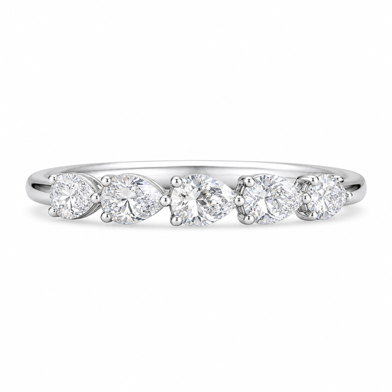 14K White Gold Lab-Grown Diamond 5-Stone Fashion Ring (1.00 CTW â€“ Dâ€“F / VS1â€“VS2) from Diamond Studio