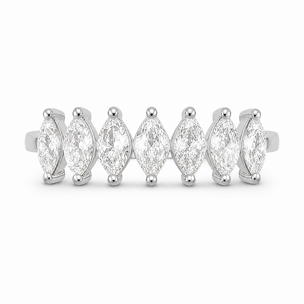 14K White Gold Lab-Grown Diamond Half Eternity Fashion Ring (2.10 CTW â€“ Dâ€“F / VS1â€“VS2) from Diamond Studio