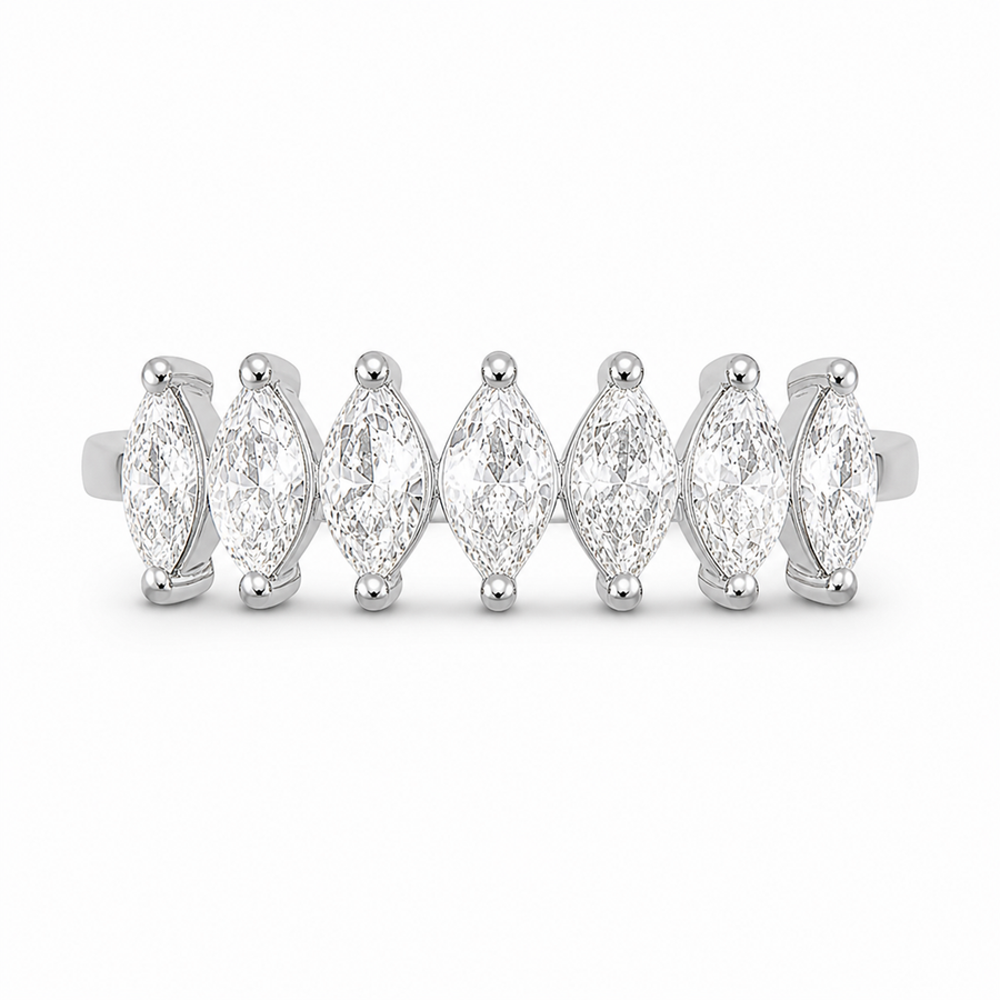 14K White Gold Lab-Grown Diamond Half Eternity Fashion Ring (2.10 CTW – D–F / VS1–VS2)
