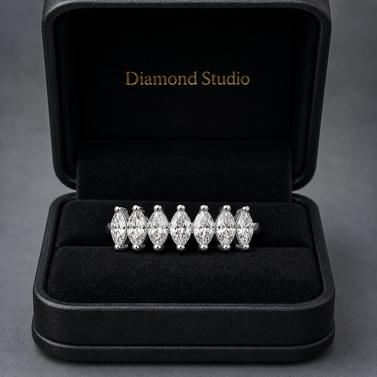 14K White Gold Lab-Grown Diamond Half Eternity Fashion Ring (2.10 CTW – D–F / VS1–VS2)