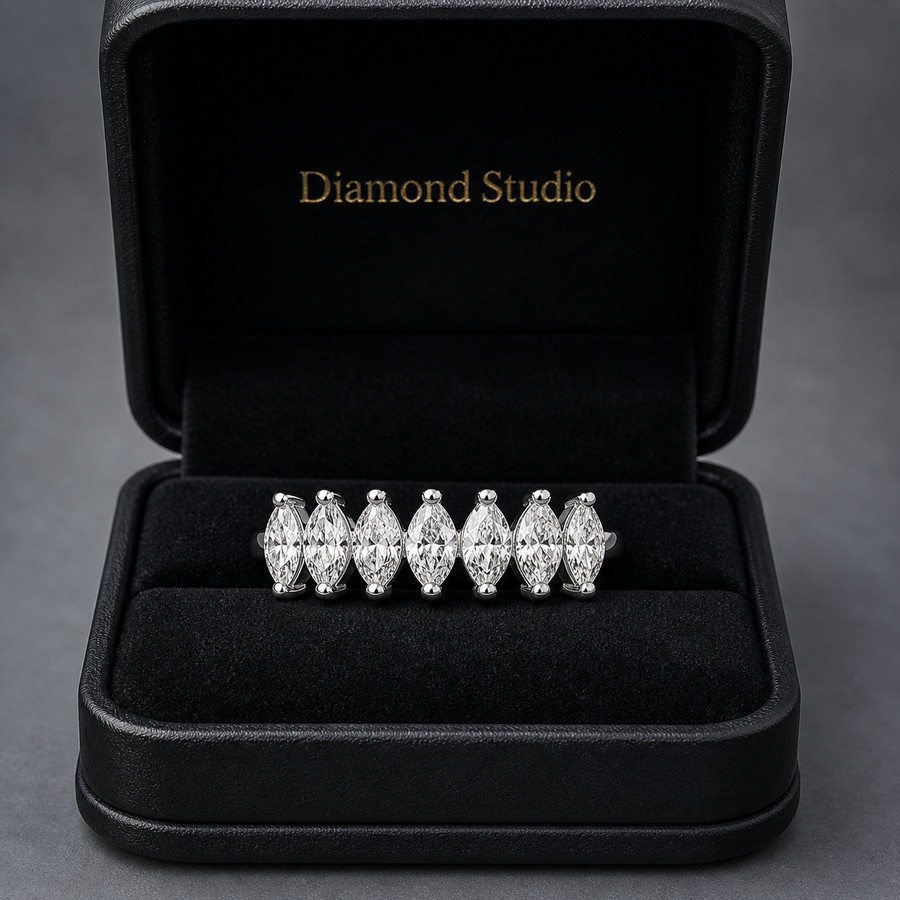 14K White Gold Lab-Grown Diamond Half Eternity Fashion Ring (2.10 CTW – D–F / VS1–VS2)