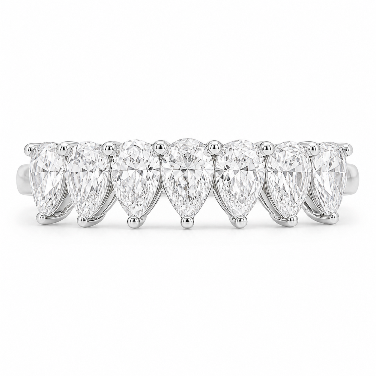 14K White Gold Lab-Grown Diamond Half Eternity Fashion Ring (1.15 CTW â€“ Dâ€“F / VS1â€“VS2) from Diamond Studio