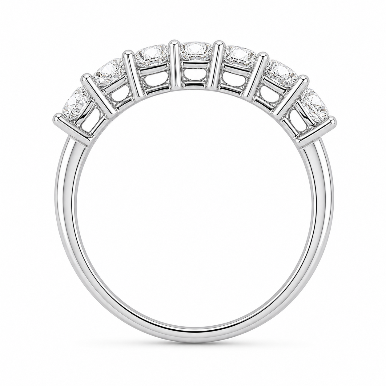 14K White Gold Lab-Grown Diamond Half Eternity Fashion Ring (1.15 CTW – D–F / VS1–VS2)