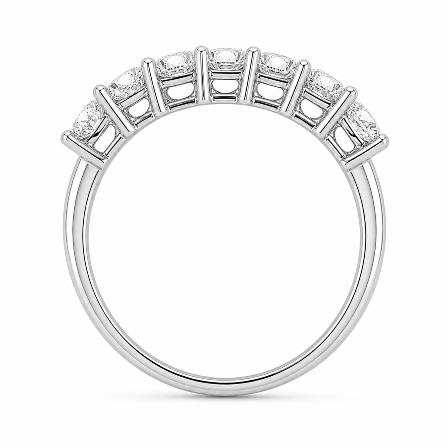 14K White Gold Lab-Grown Diamond Half Eternity Fashion Ring (1.15 CTW – D–F / VS1–VS2)