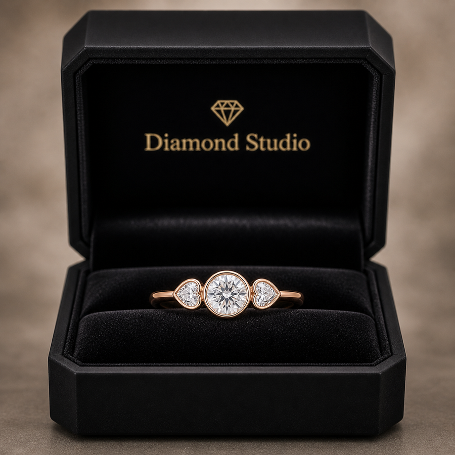 14K Solid Gold Lab-Grown Diamond 3-Stone Fashion Ring (1.00 CTW – D–F / VS1–VS2)