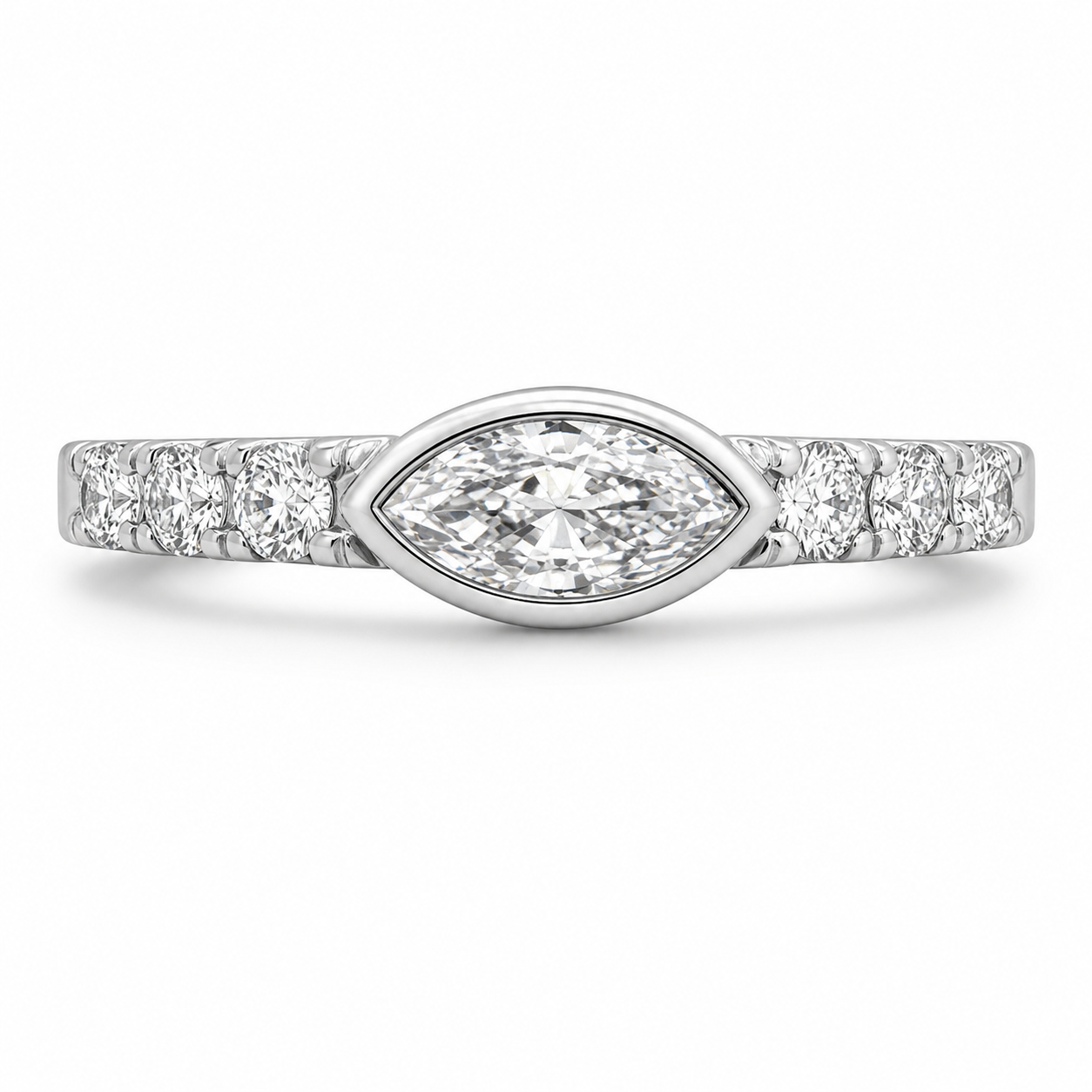 1.00 CT Lab-Grown Diamond Stackable Fashion Ring in 14K White Gold (Dâ€“F / VS1â€“VS2) from Diamond Studio
