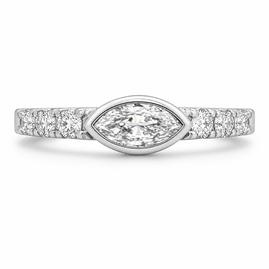 1.00 CT Lab-Grown Diamond Stackable Fashion Ring in 14K White Gold (D–F / VS1–VS2)