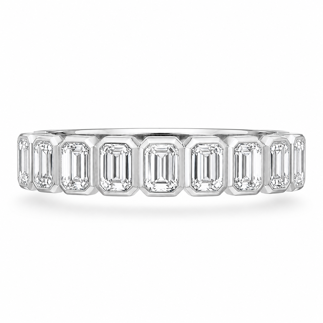 1.00 CT Lab-Grown Diamond Half Eternity Ring in 14K White Gold (Dâ€“F / VS1â€“VS2) from Diamond Studio