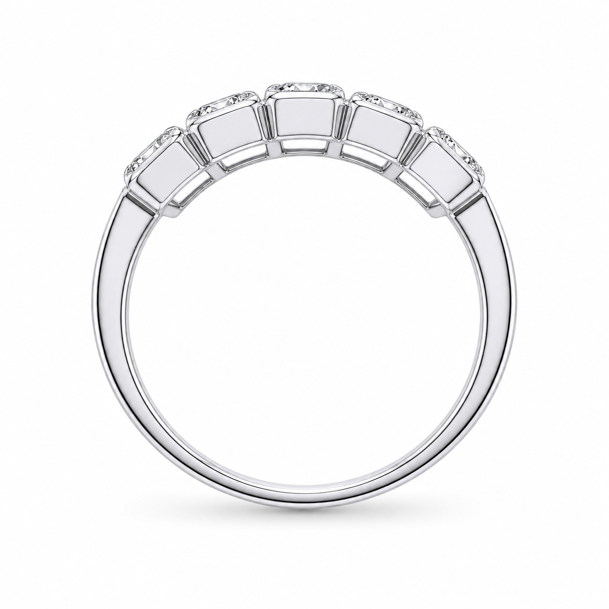 1.00 CT Lab-Grown Diamond Half Eternity Ring in 14K White Gold (D–F / VS1–VS2)