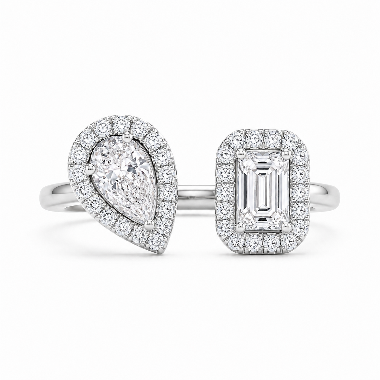 1.05 CT Two-Stone Lab-Grown Diamond Fashion Ring in 14K Rose Gold (Dâ€“F / VS1â€“VS2) from Diamond Studio