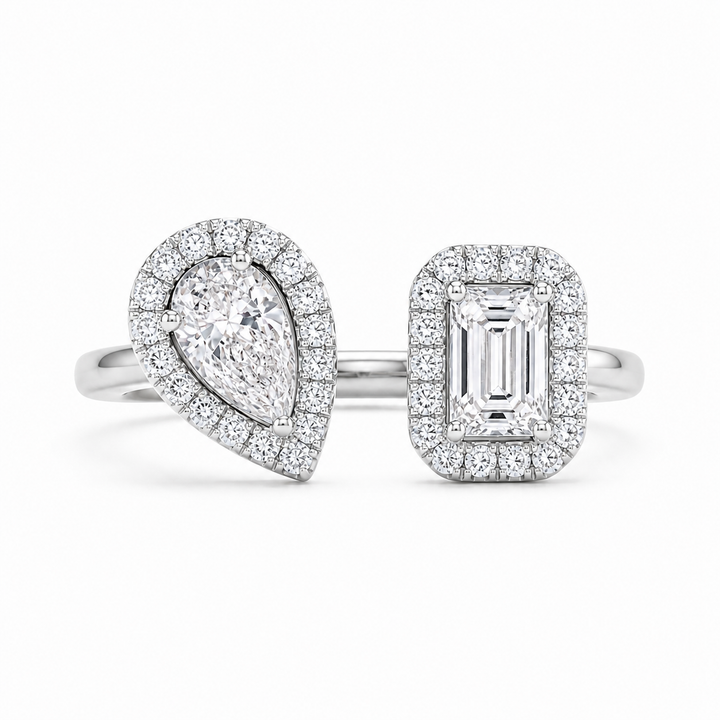 1.05 CT Two-Stone Lab-Grown Diamond Fashion Ring in 14K Rose Gold (Dâ€“F / VS1â€“VS2) from Diamond Studio