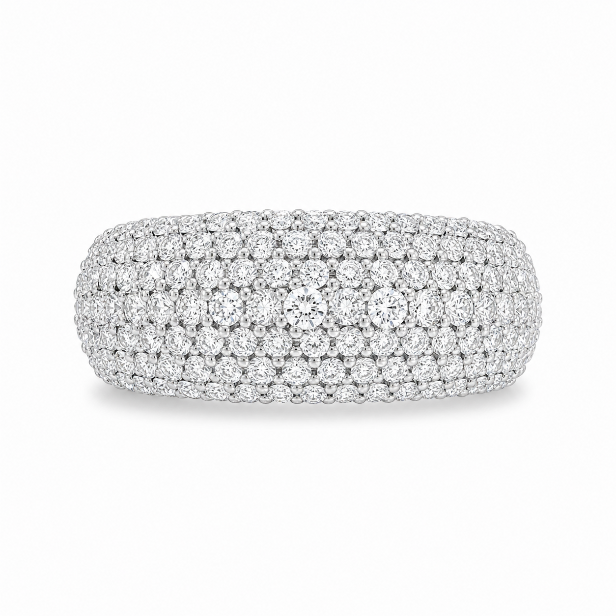 3.05 CT Lab-Grown Diamond Dome Fashion Ring in 14K White Gold (Dâ€“F / VS1â€“VS2) from Diamond Studio
