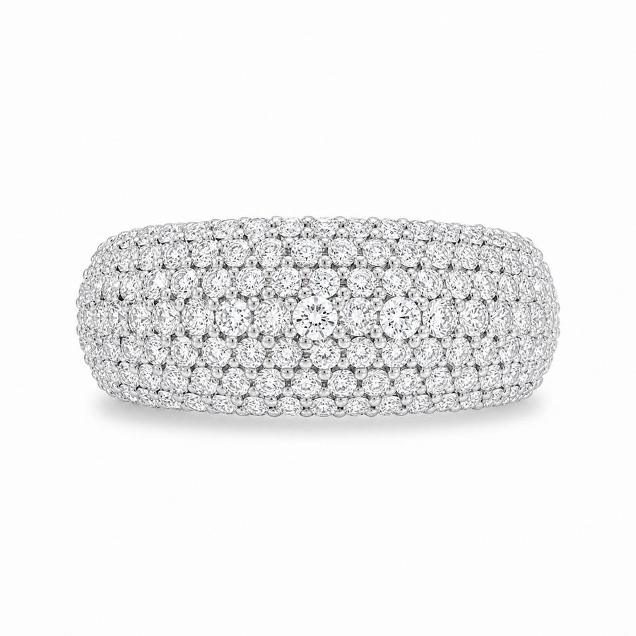 3.05 CT Lab-Grown Diamond Dome Fashion Ring in 14K White Gold (D–F / VS1–VS2)