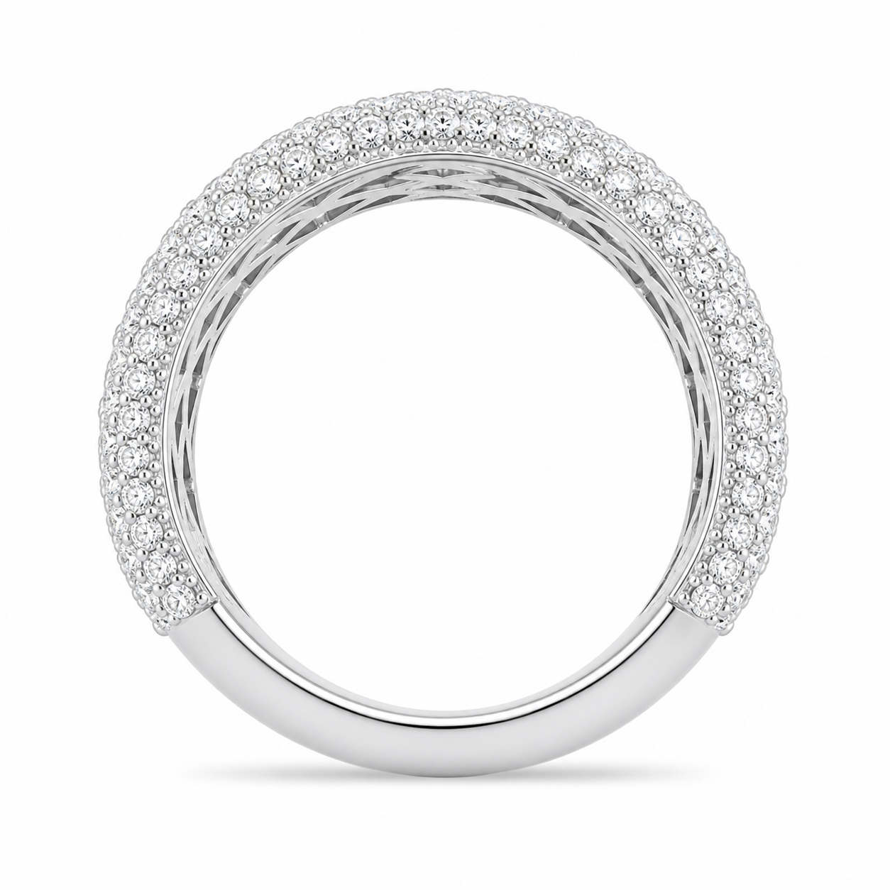 3.05 CT Lab-Grown Diamond Dome Fashion Ring in 14K White Gold (D–F / VS1–VS2)