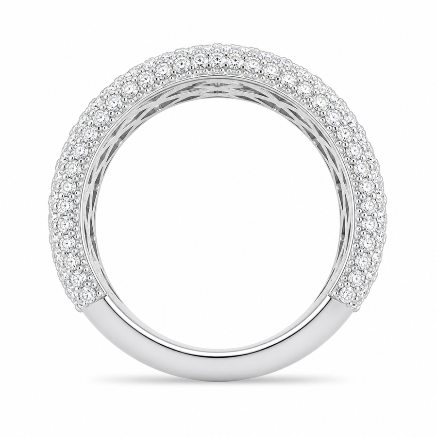 3.05 CT Lab-Grown Diamond Dome Fashion Ring in 14K White Gold (D–F / VS1–VS2)