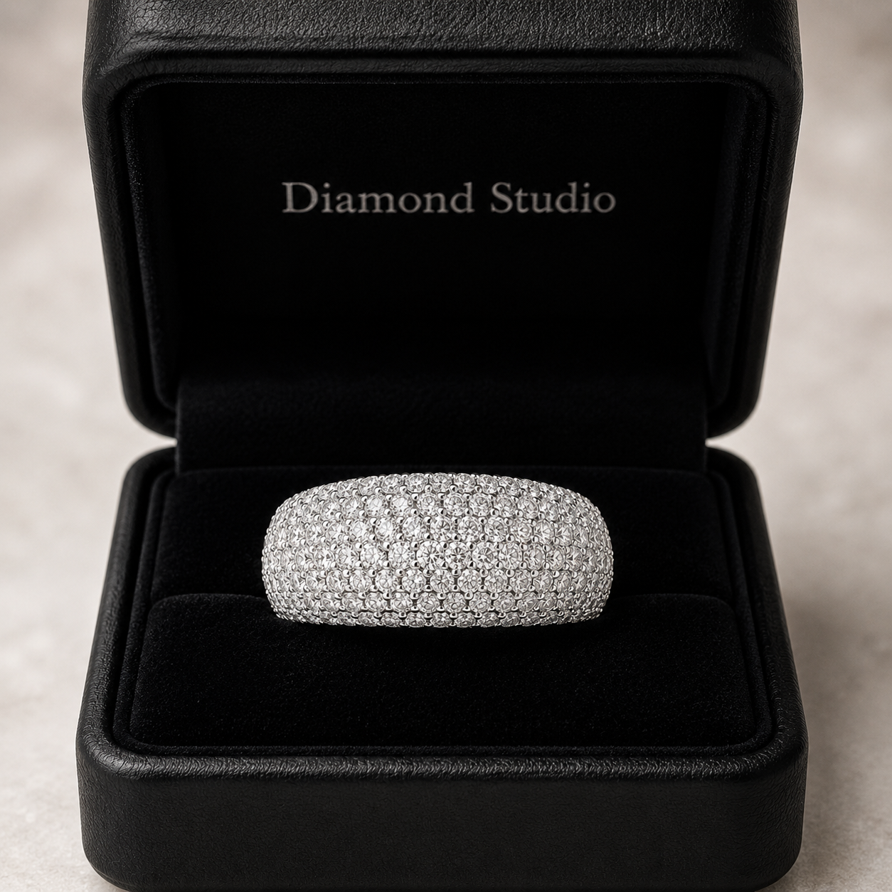 3.05 CT Lab-Grown Diamond Dome Fashion Ring in 14K White Gold (D–F / VS1–VS2)