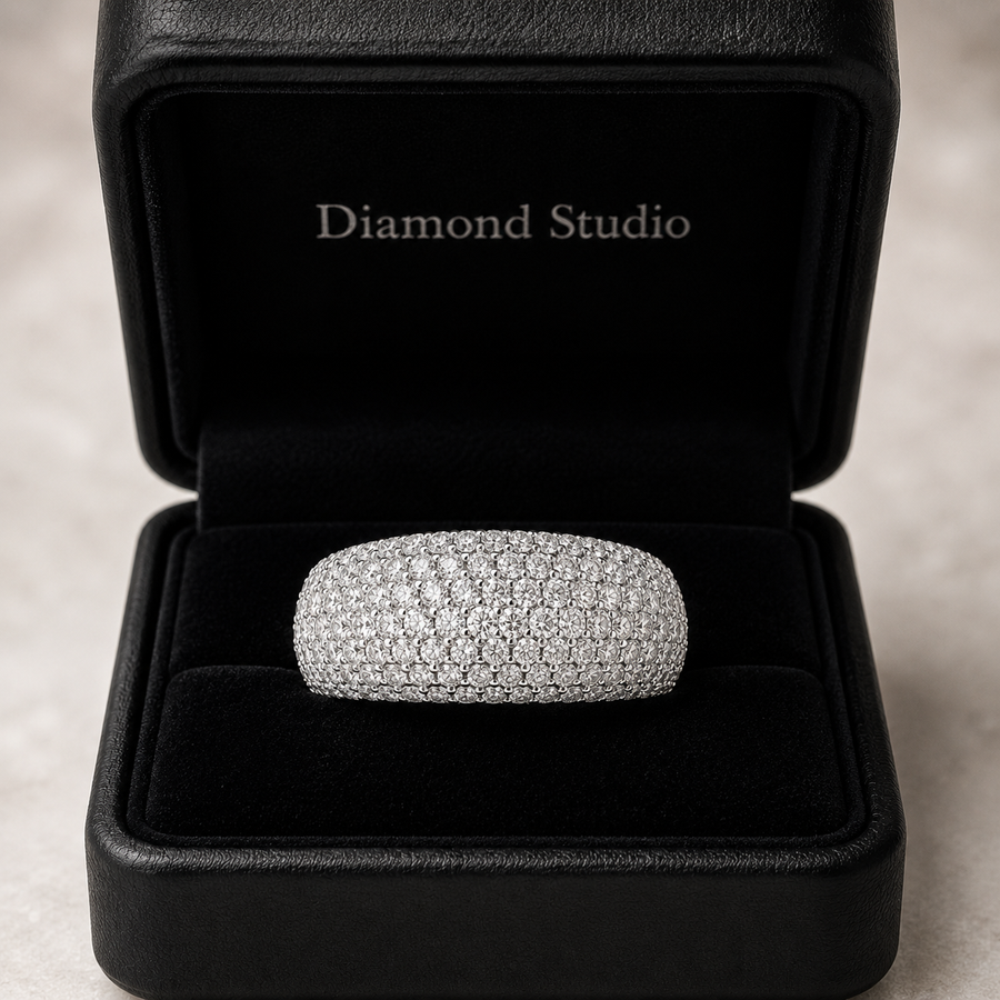 3.05 CT Lab-Grown Diamond Dome Fashion Ring in 14K White Gold (D–F / VS1–VS2)