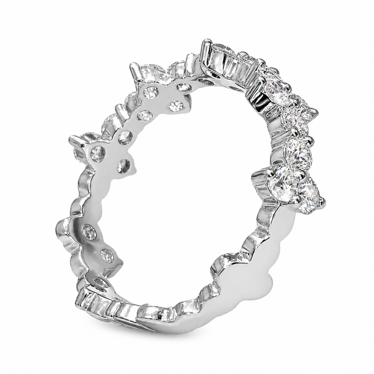 1.00 CT Lab-Grown Diamond Band Fashion Ring in 14K White Gold (D–F / VS1–VS2)
