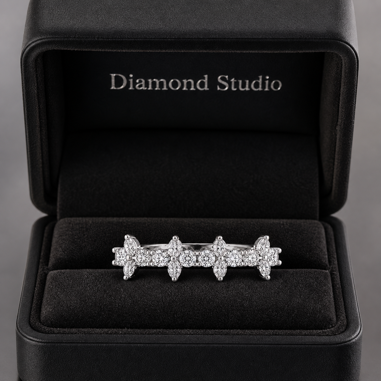 1.00 CT Lab-Grown Diamond Band Fashion Ring in 14K White Gold (D–F / VS1–VS2)