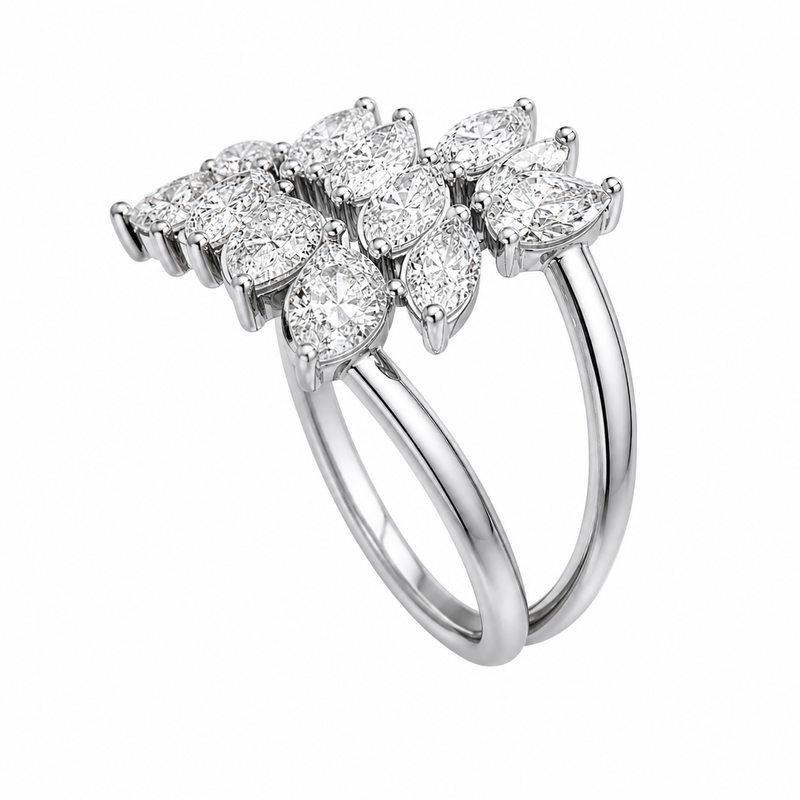 1.40 CT Lab-Grown Diamond Wrap Fashion Ring in 14K White Gold (D–F / VS1–VS2)