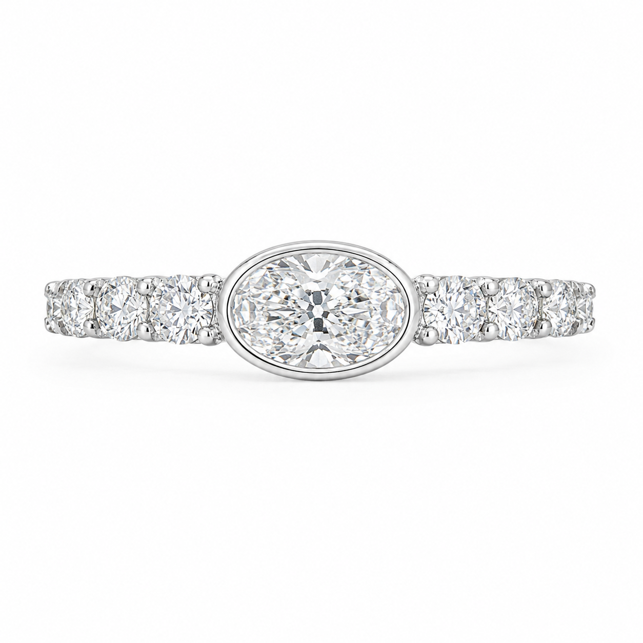 1.20 CT Lab-Grown Diamond Stackable Fashion Ring in 14K White Gold (Dâ€“F / VS1â€“VS2) from Diamond Studio
