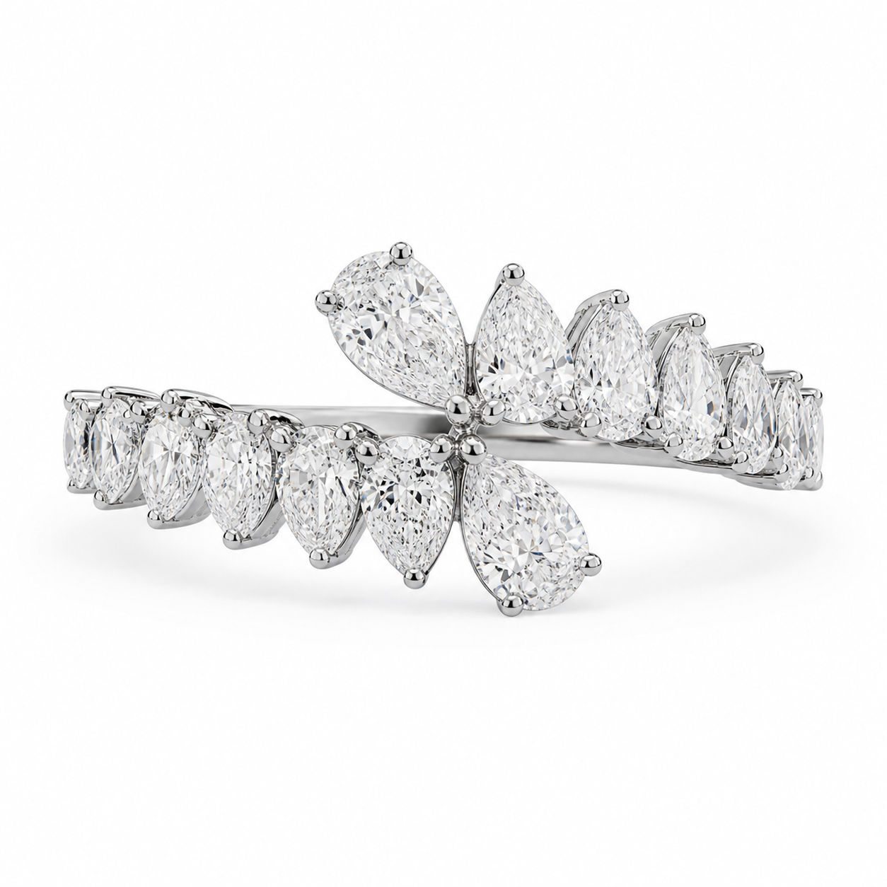 1.85 CT Lab-Grown Diamond Wrap Fashion Ring in 14K White Gold (Dâ€“F / VS1â€“VS2) from Diamond Studio