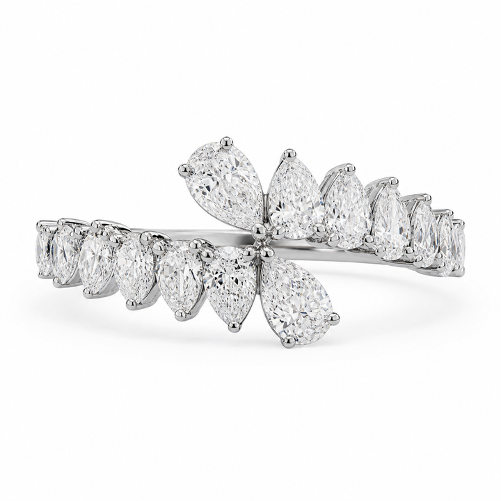 1.85 CT Lab-Grown Diamond Wrap Fashion Ring in 14K White Gold (Dâ€“F / VS1â€“VS2) from Diamond Studio