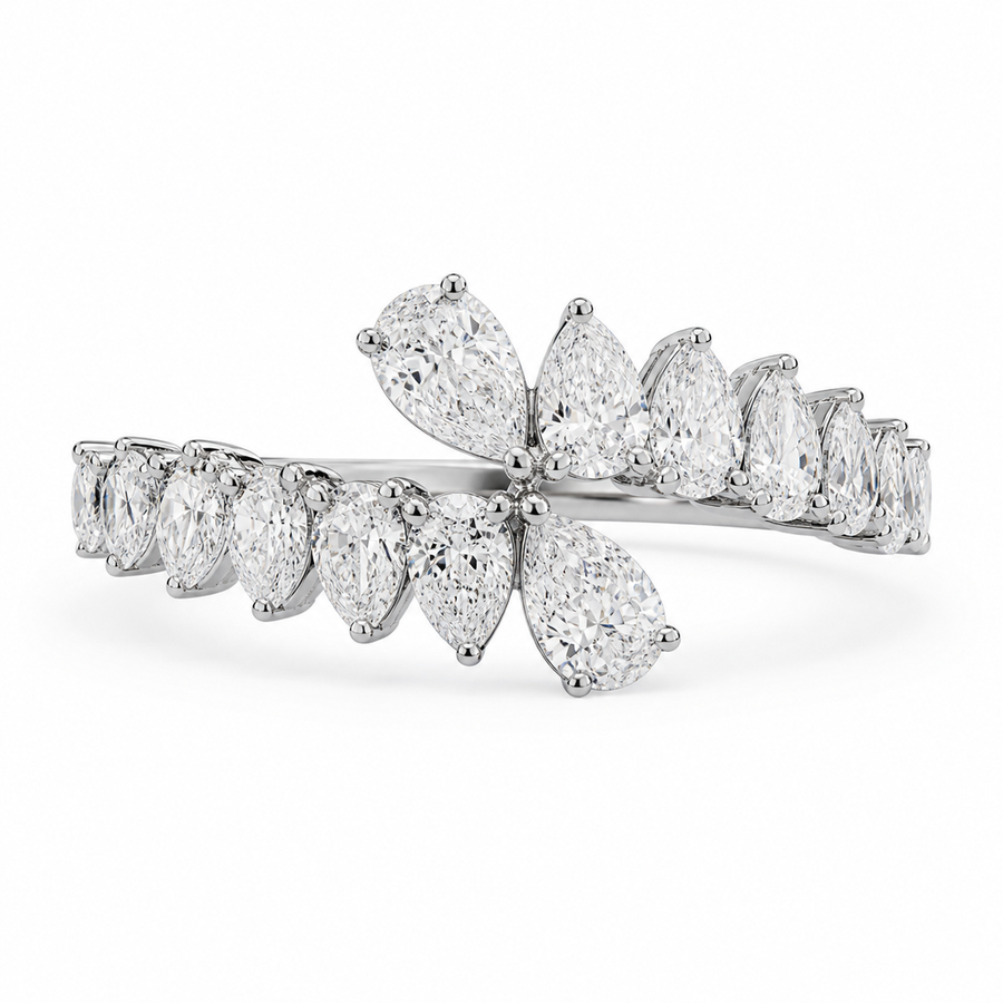 1.85 CT Lab-Grown Diamond Wrap Fashion Ring in 14K White Gold (D–F / VS1–VS2)