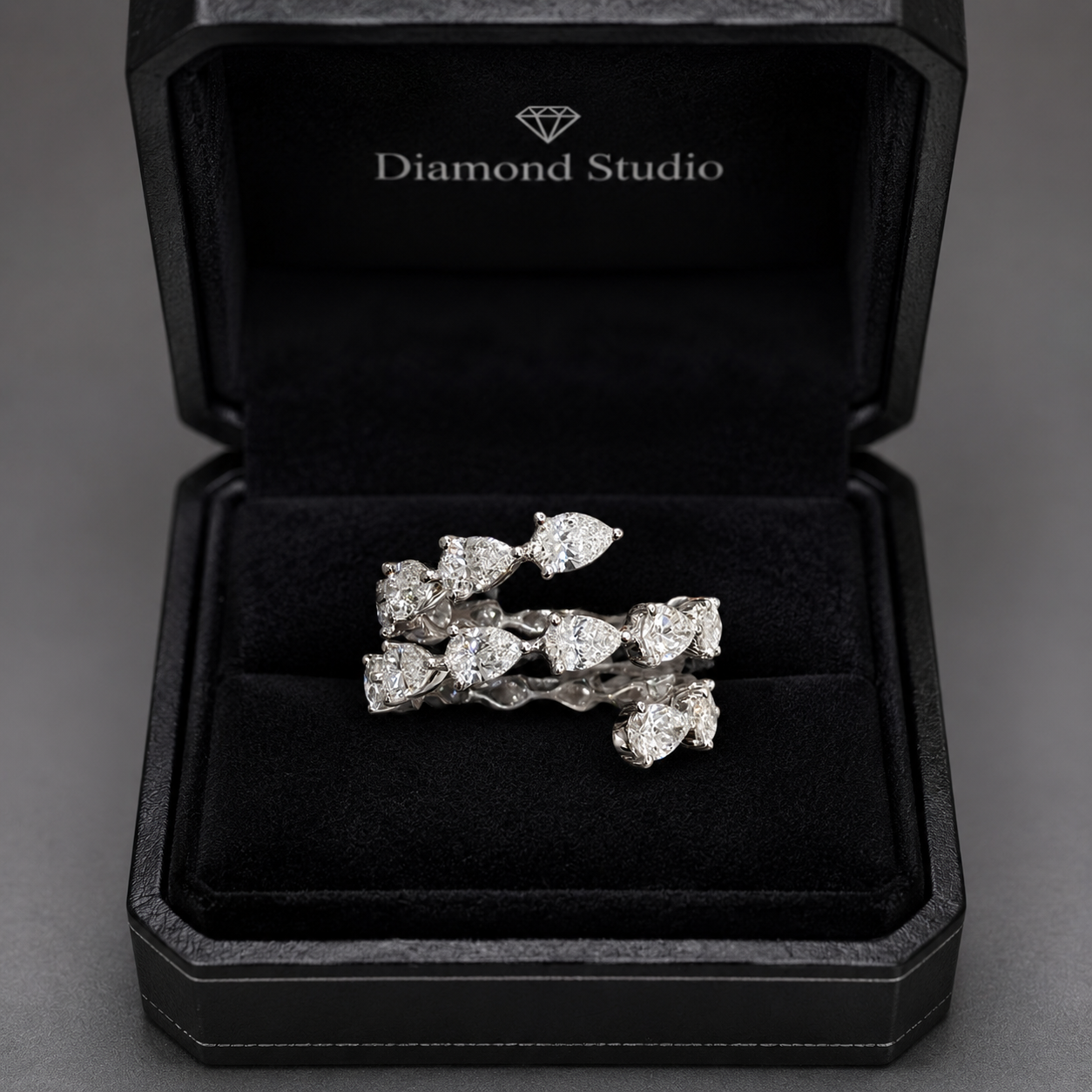 3.40 CT Lab-Grown Diamond Wrap Fashion Ring in 14K White Gold (D–F / VS1–VS2)