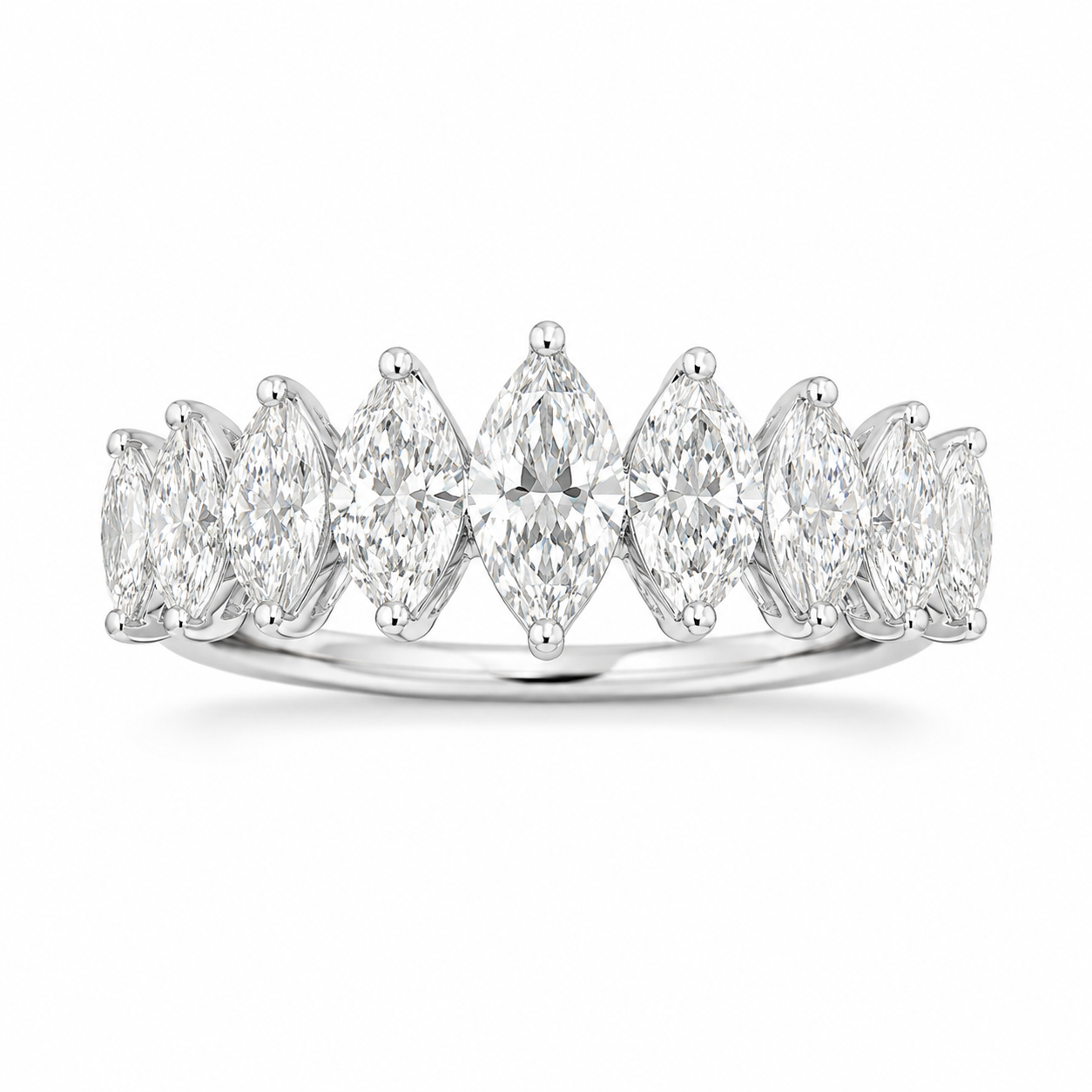 1.40 CT Lab-Grown Diamond Band Ring in 14K White Gold (Dâ€“F / VS1â€“VS2) from Diamond Studio