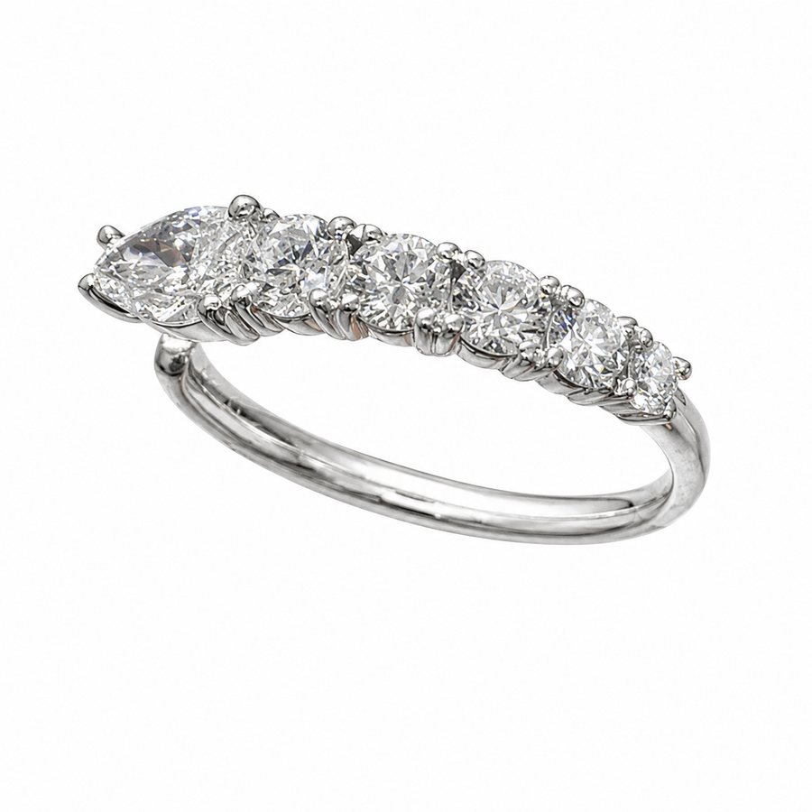 1.05 CT Lab-Grown Diamond Band Fashion Ring in 14K White Gold (D–F / VS1–VS2)
