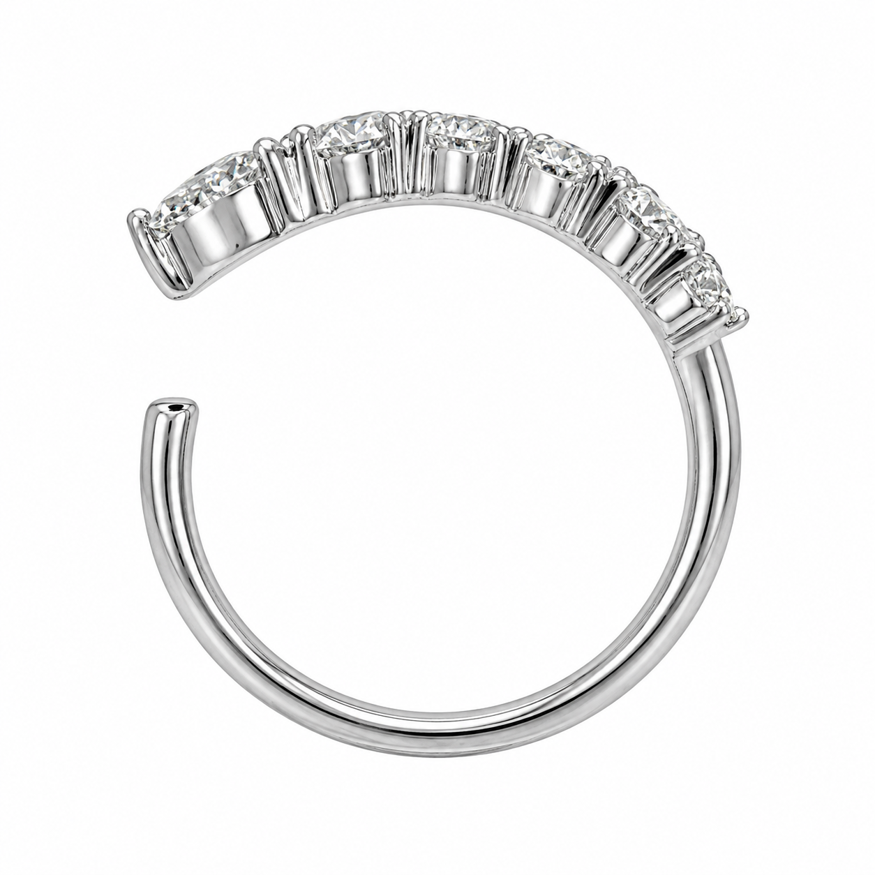 1.05 CT Lab-Grown Diamond Band Fashion Ring in 14K White Gold (D–F / VS1–VS2)